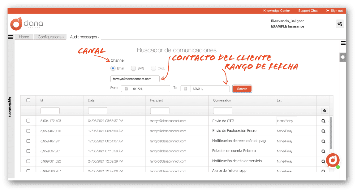 Email Archiving -modulo de auditoria archivado de mensajes email y sms