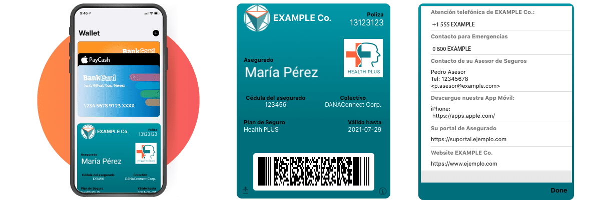 Carnet digital de asegurado para billetera digital - Solucion ewallet para seguros